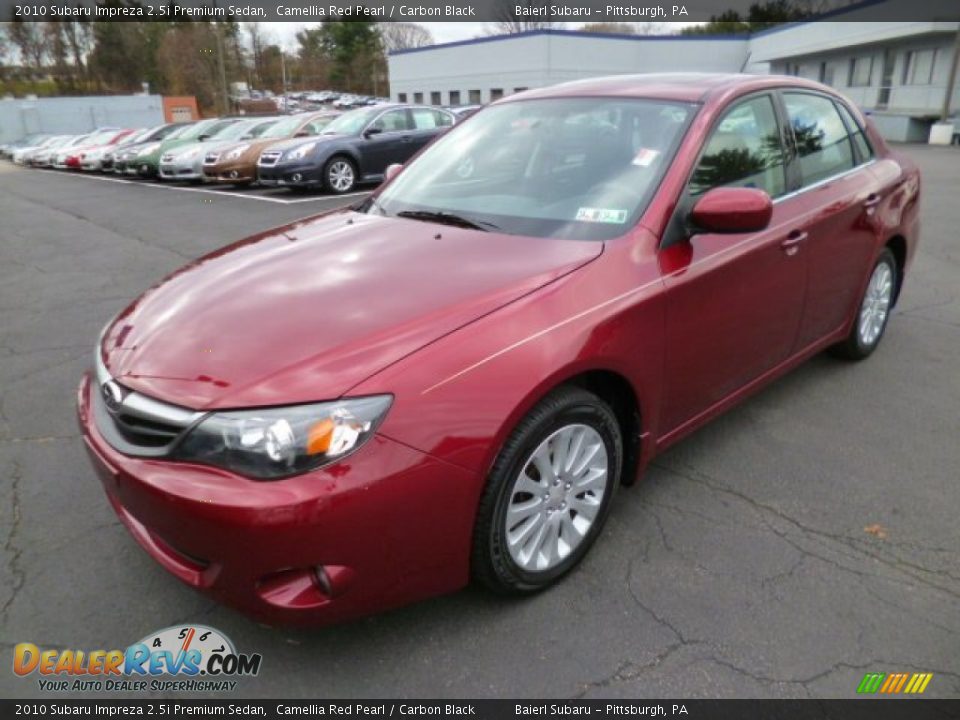 2010 Subaru Impreza 2.5i Premium Sedan Camellia Red Pearl / Carbon Black Photo #3