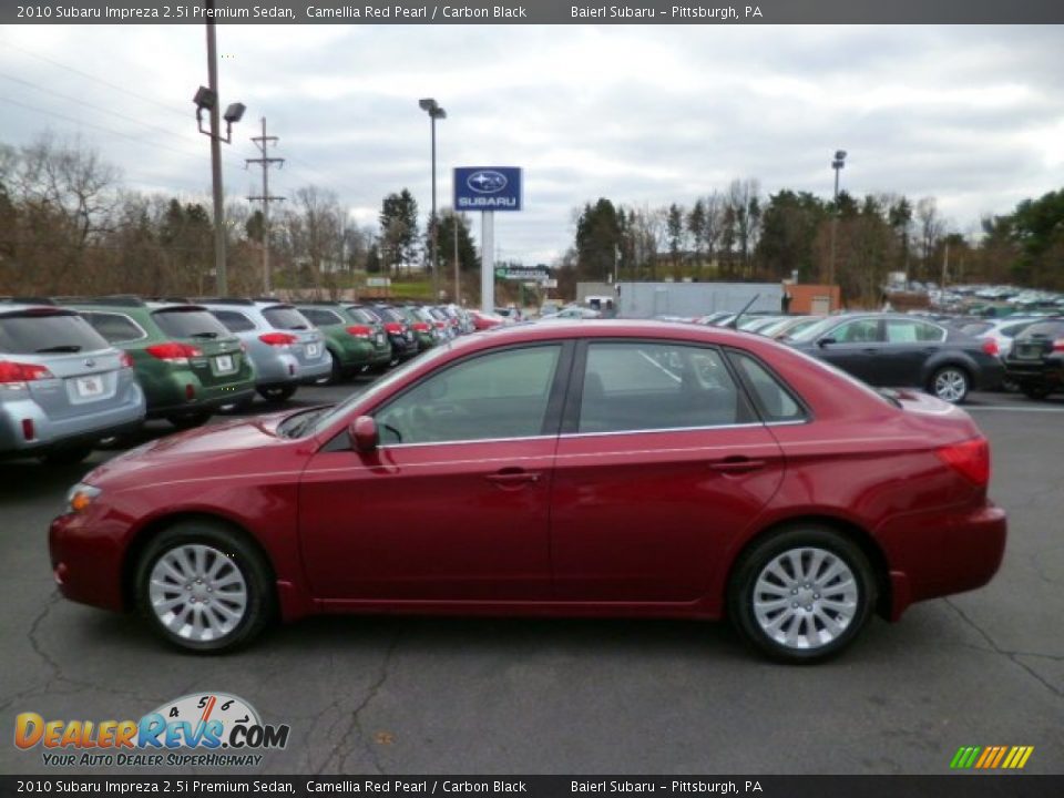 2010 Subaru Impreza 2.5i Premium Sedan Camellia Red Pearl / Carbon Black Photo #4