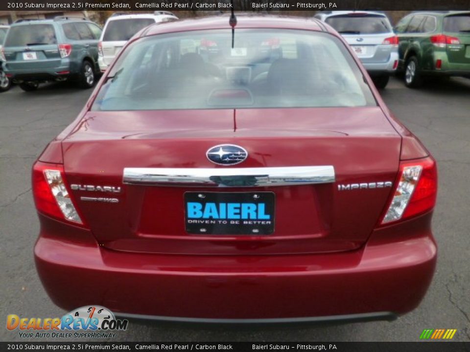 2010 Subaru Impreza 2.5i Premium Sedan Camellia Red Pearl / Carbon Black Photo #6