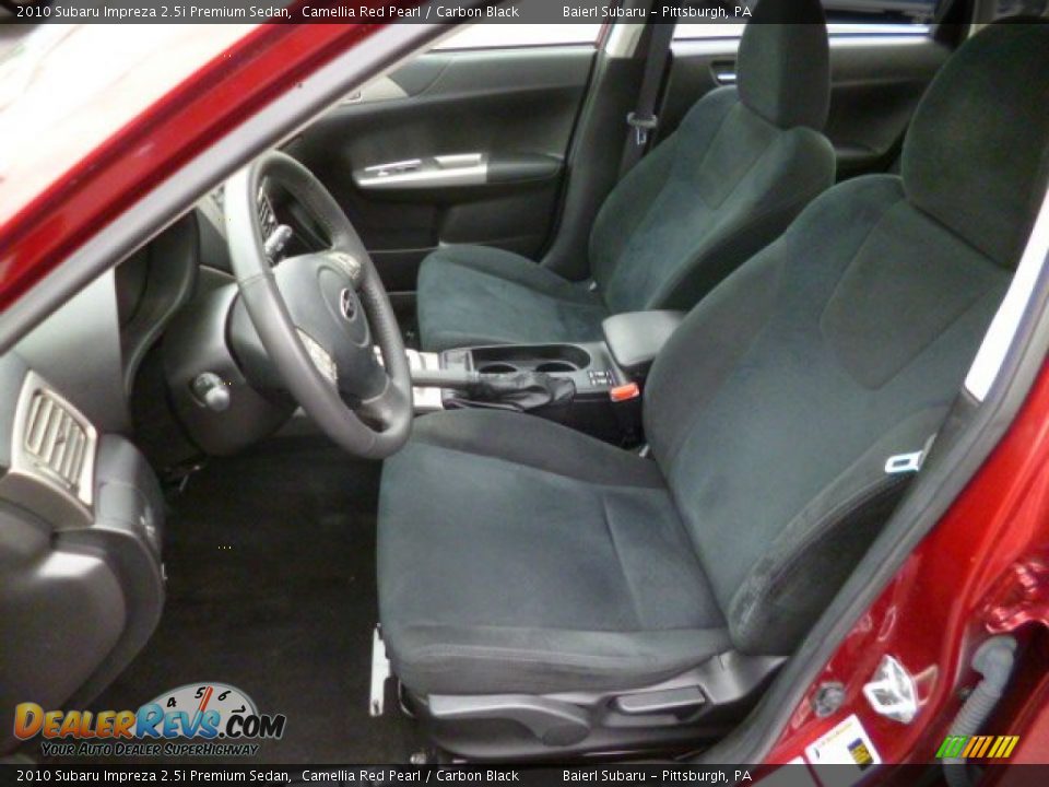 2010 Subaru Impreza 2.5i Premium Sedan Camellia Red Pearl / Carbon Black Photo #16