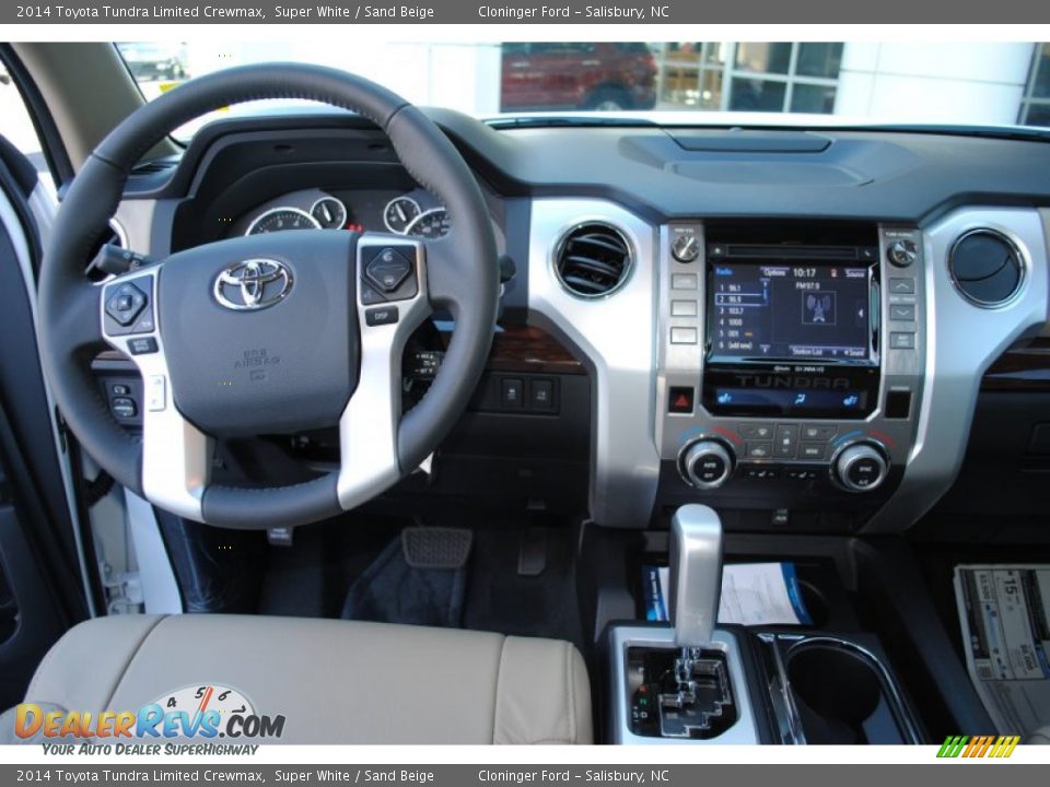 2014 Toyota Tundra Limited Crewmax Super White / Sand Beige Photo #14