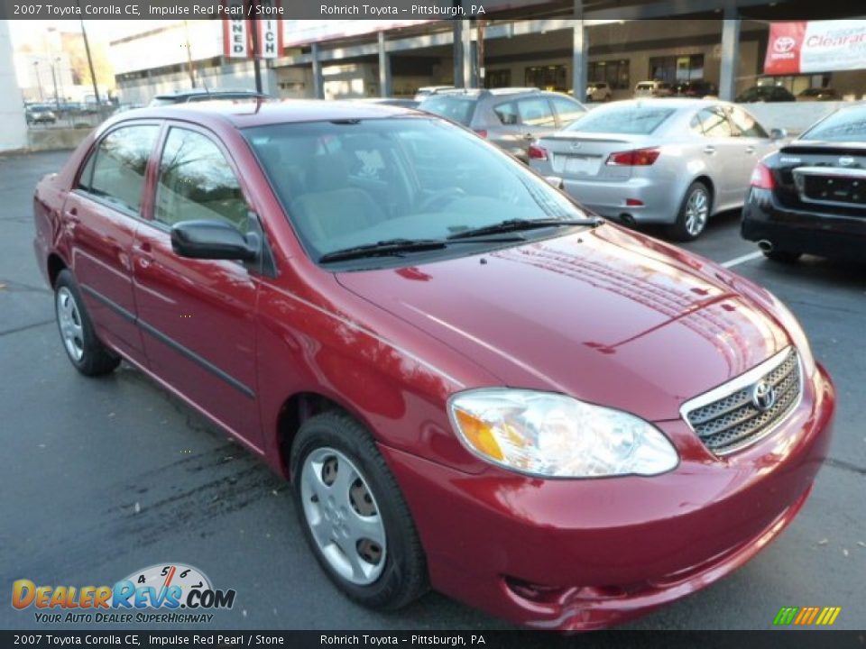 2007 Toyota Corolla CE Impulse Red Pearl / Stone Photo #1