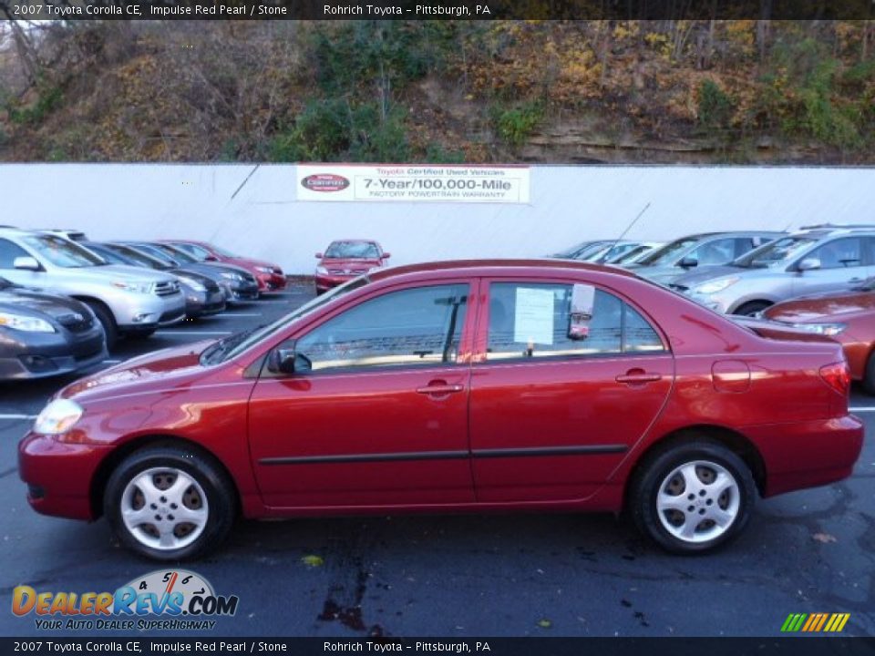 2007 Toyota Corolla CE Impulse Red Pearl / Stone Photo #2