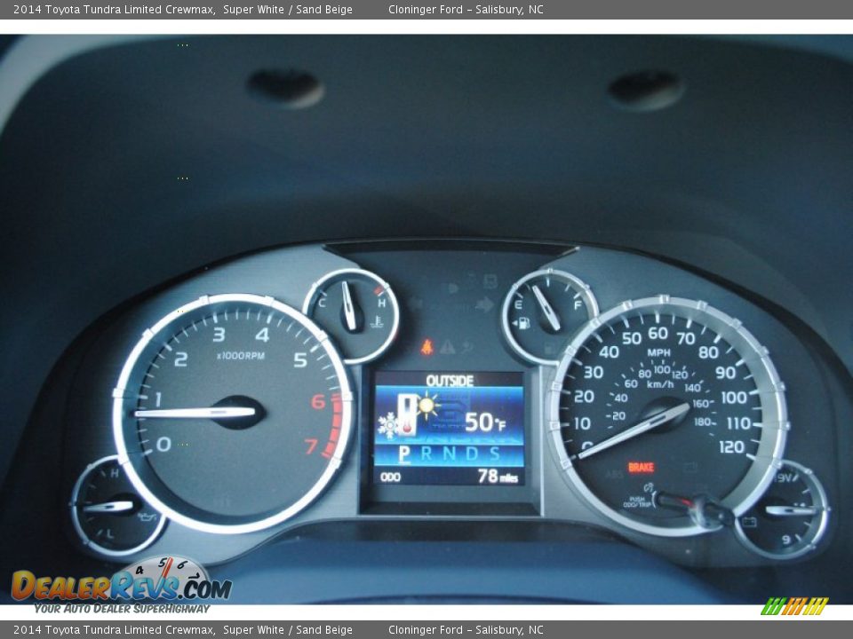 2014 Toyota Tundra Limited Crewmax Super White / Sand Beige Photo #25