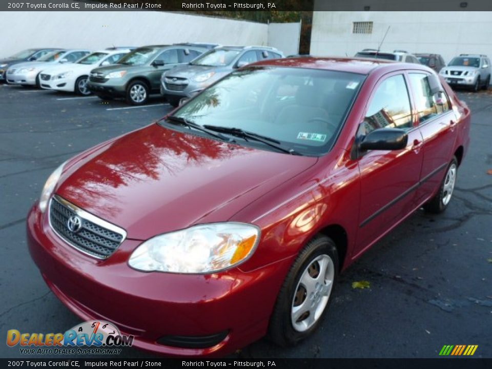 2007 Toyota Corolla CE Impulse Red Pearl / Stone Photo #3