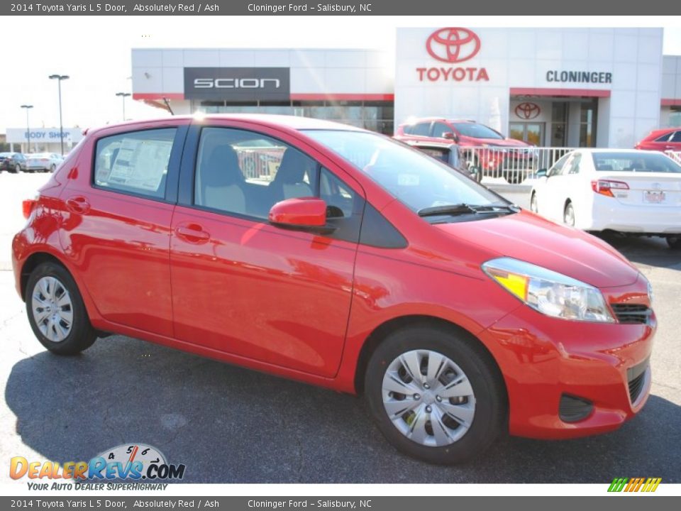 2014 Toyota Yaris L 5 Door Absolutely Red / Ash Photo #1
