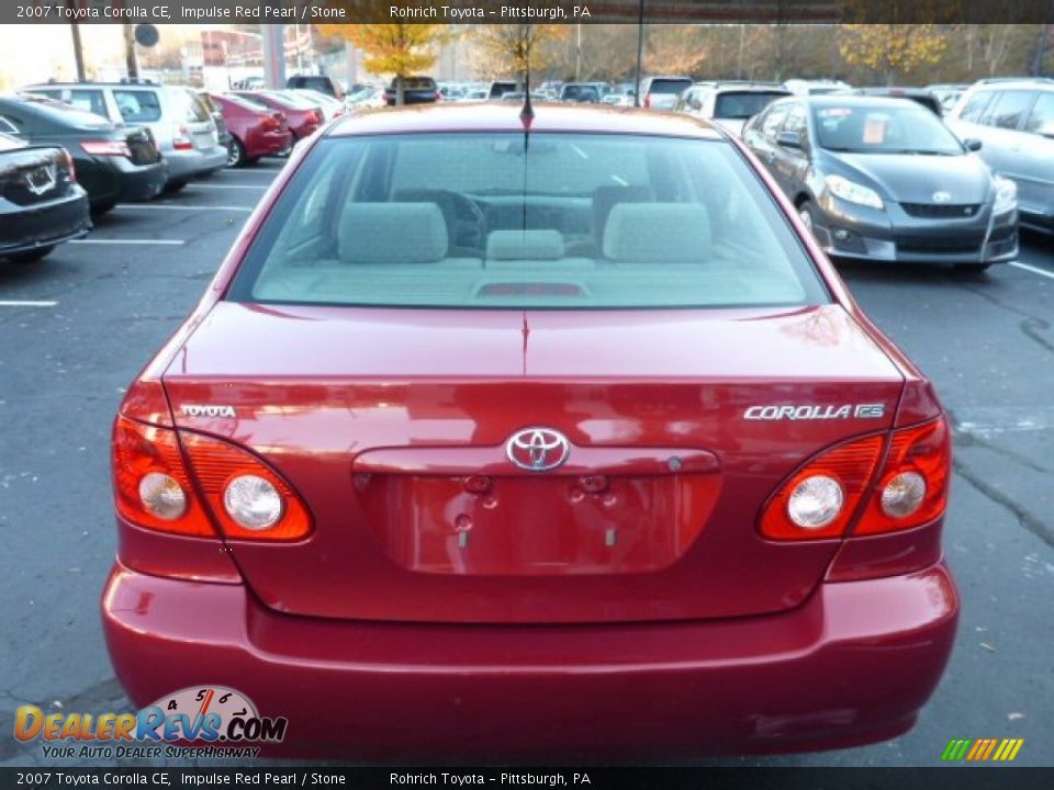 2007 Toyota Corolla CE Impulse Red Pearl / Stone Photo #15