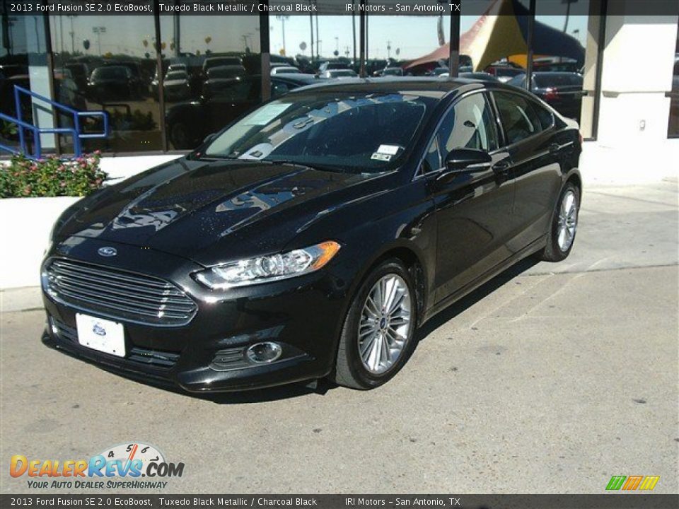 2013 Ford Fusion SE 2.0 EcoBoost Tuxedo Black Metallic / Charcoal Black Photo #2