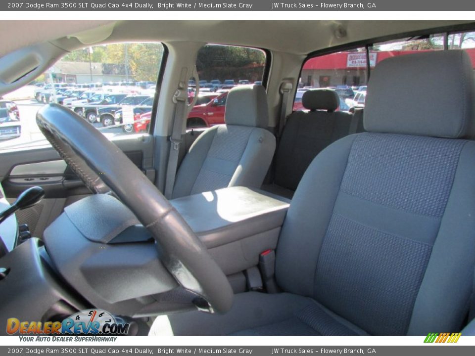 2007 Dodge Ram 3500 SLT Quad Cab 4x4 Dually Bright White / Medium Slate Gray Photo #17
