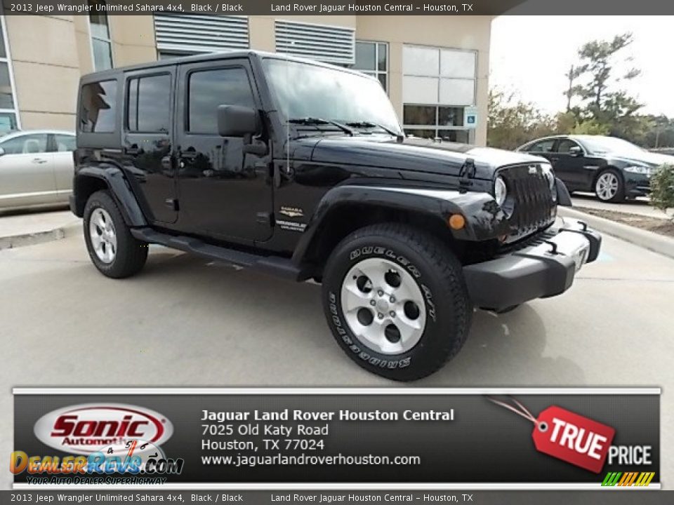 2013 Jeep Wrangler Unlimited Sahara 4x4 Black / Black Photo #1