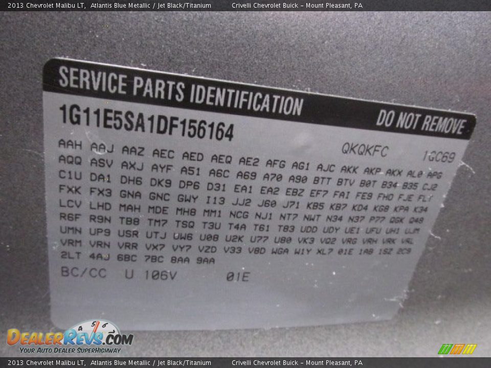 2013 Chevrolet Malibu LT Atlantis Blue Metallic / Jet Black/Titanium Photo #33