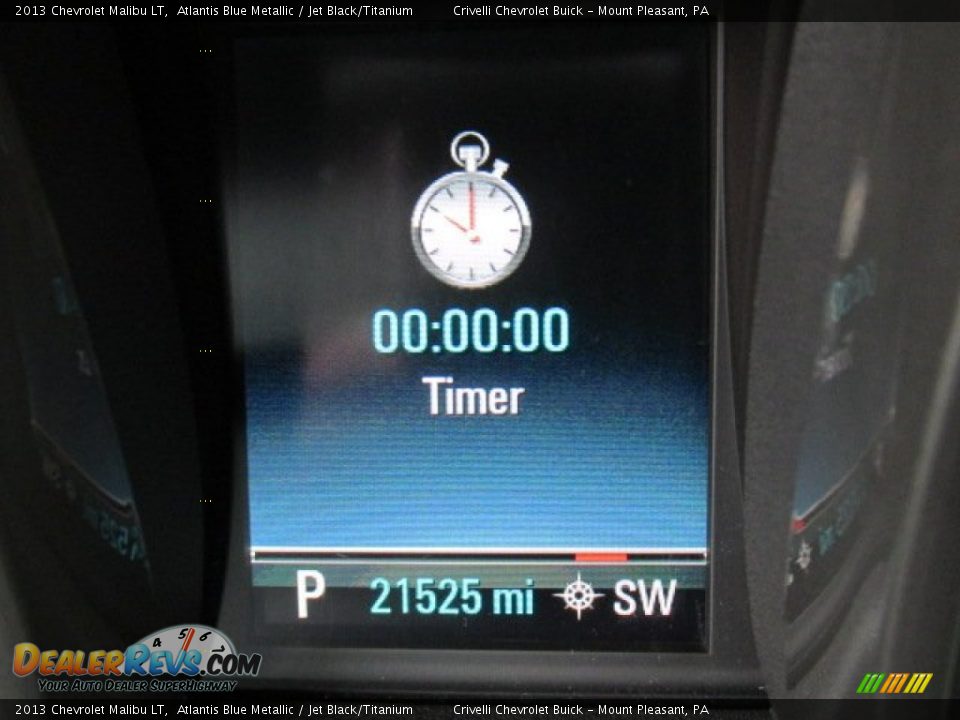2013 Chevrolet Malibu LT Atlantis Blue Metallic / Jet Black/Titanium Photo #35