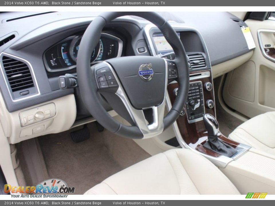 2014 Volvo XC60 T6 AWD Black Stone / Sandstone Beige Photo #11