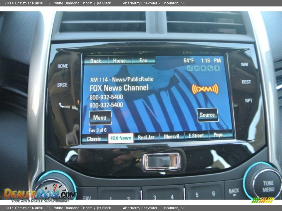 2014 Chevrolet Malibu LTZ White Diamond Tricoat / Jet Black Photo #13