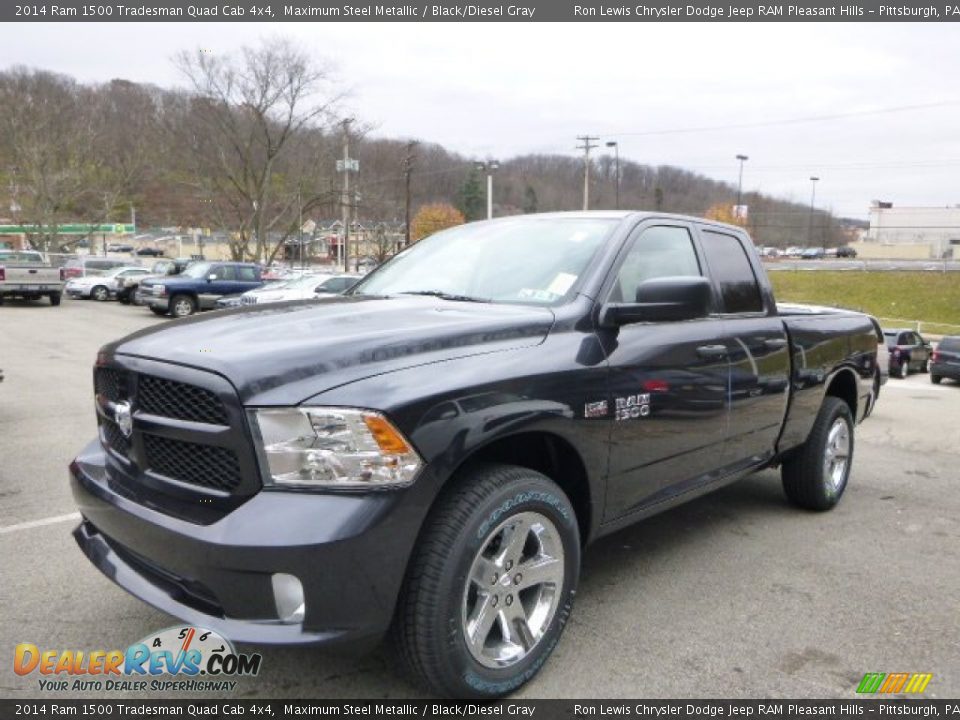2014 Ram 1500 Tradesman Quad Cab 4x4 Maximum Steel Metallic / Black/Diesel Gray Photo #1