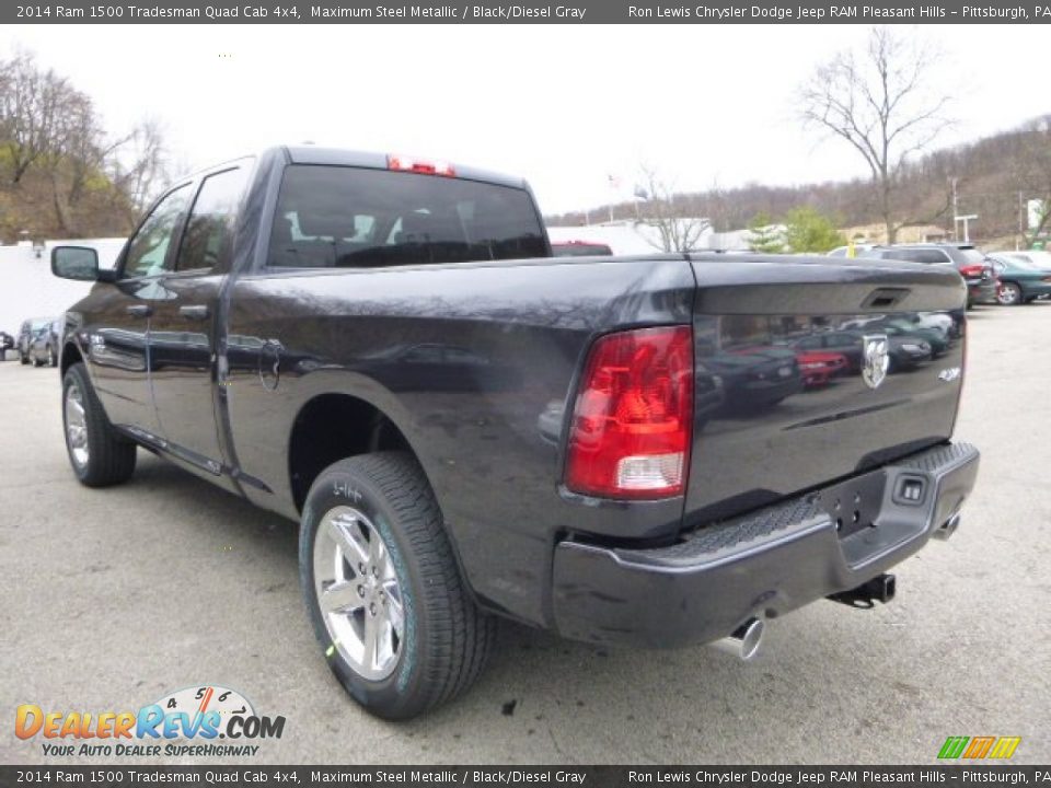 2014 Ram 1500 Tradesman Quad Cab 4x4 Maximum Steel Metallic / Black/Diesel Gray Photo #3