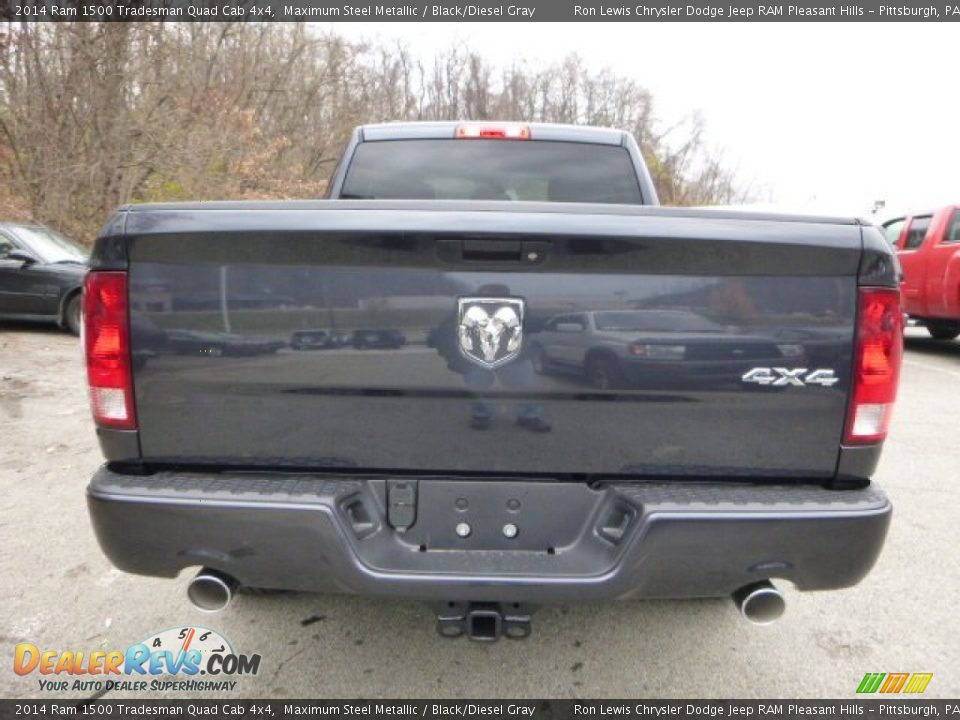 2014 Ram 1500 Tradesman Quad Cab 4x4 Maximum Steel Metallic / Black/Diesel Gray Photo #4