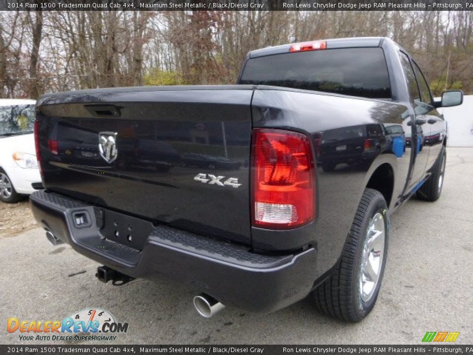 2014 Ram 1500 Tradesman Quad Cab 4x4 Maximum Steel Metallic / Black/Diesel Gray Photo #5