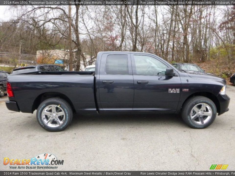 2014 Ram 1500 Tradesman Quad Cab 4x4 Maximum Steel Metallic / Black/Diesel Gray Photo #6