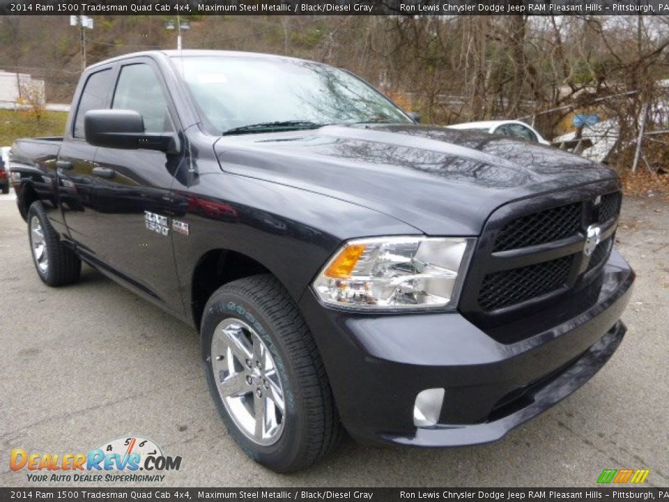 2014 Ram 1500 Tradesman Quad Cab 4x4 Maximum Steel Metallic / Black/Diesel Gray Photo #7