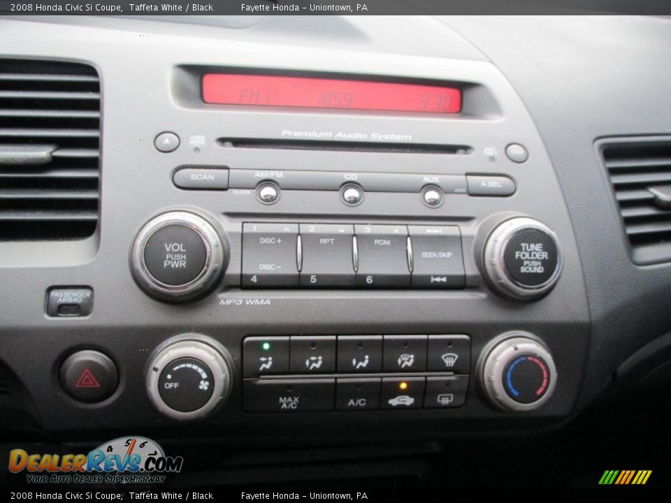 2008 Honda Civic Si Coupe Taffeta White / Black Photo #12