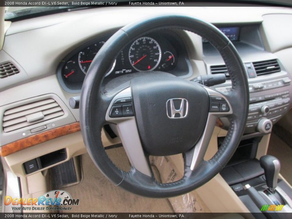 2008 Honda Accord EX-L V6 Sedan Bold Beige Metallic / Ivory Photo #11