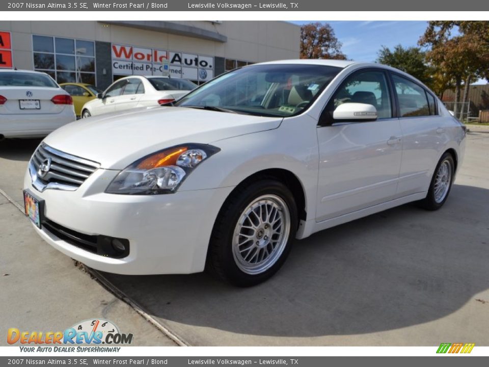 2007 Nissan Altima 3.5 SE Winter Frost Pearl / Blond Photo #1