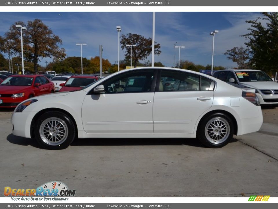 2007 Nissan Altima 3.5 SE Winter Frost Pearl / Blond Photo #2
