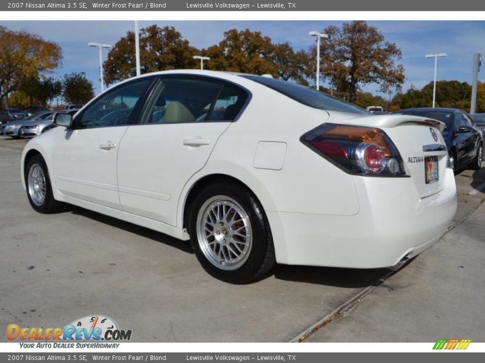 2007 Nissan Altima 3.5 SE Winter Frost Pearl / Blond Photo #3