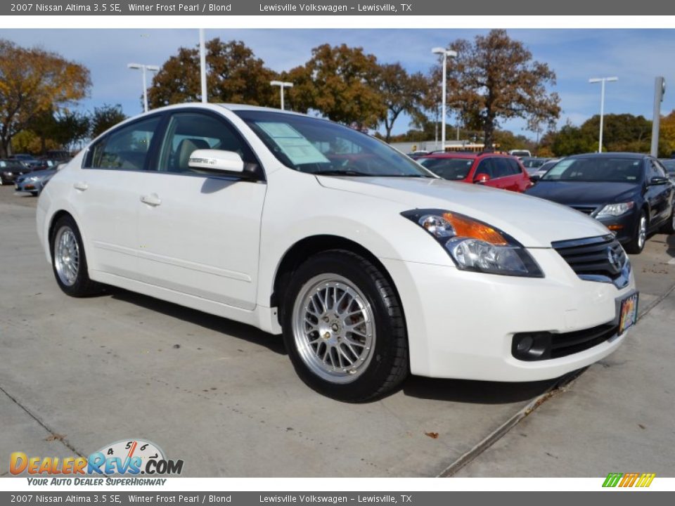 2007 Nissan Altima 3.5 SE Winter Frost Pearl / Blond Photo #7