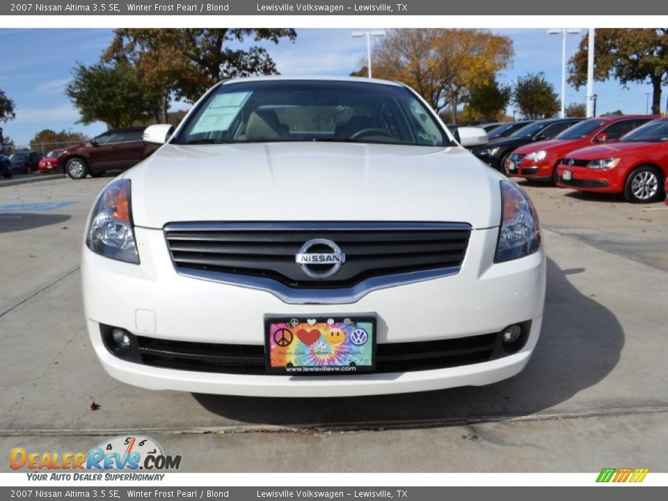 2007 Nissan Altima 3.5 SE Winter Frost Pearl / Blond Photo #8