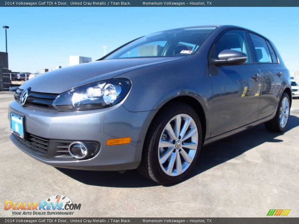 2014 Volkswagen Golf TDI 4 Door United Gray Metallic / Titan Black Photo #3