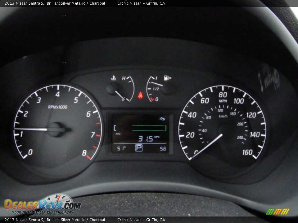 2013 Nissan Sentra S Brilliant Silver Metallic / Charcoal Photo #14