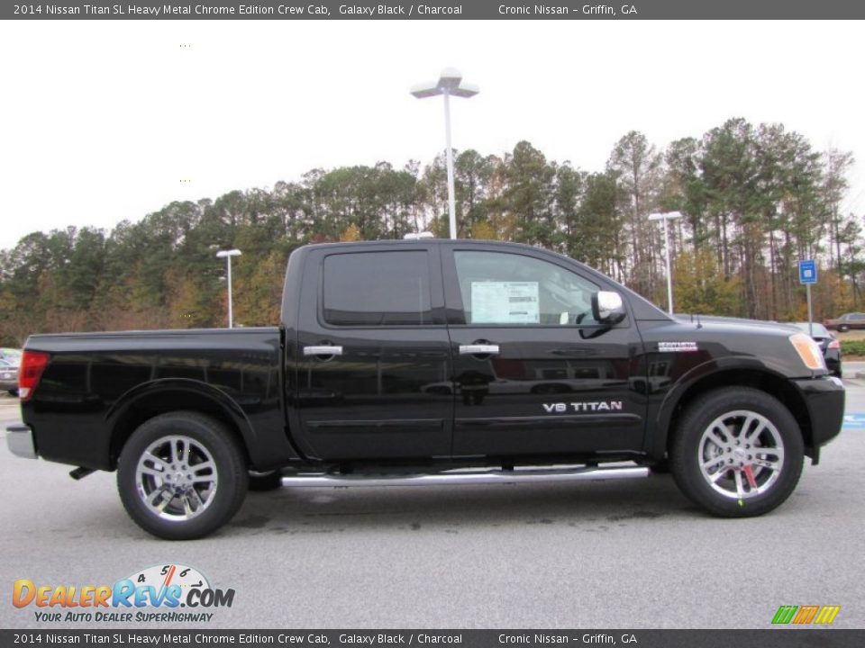 Galaxy Black 2014 Nissan Titan SL Heavy Metal Chrome Edition Crew Cab Photo #6