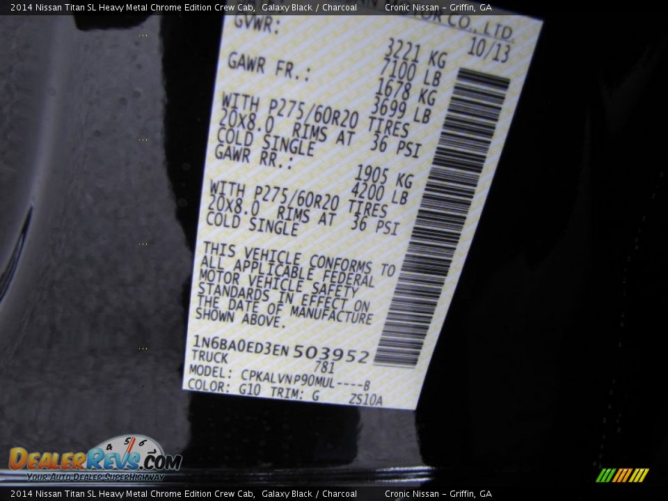 2014 Nissan Titan SL Heavy Metal Chrome Edition Crew Cab Galaxy Black / Charcoal Photo #19