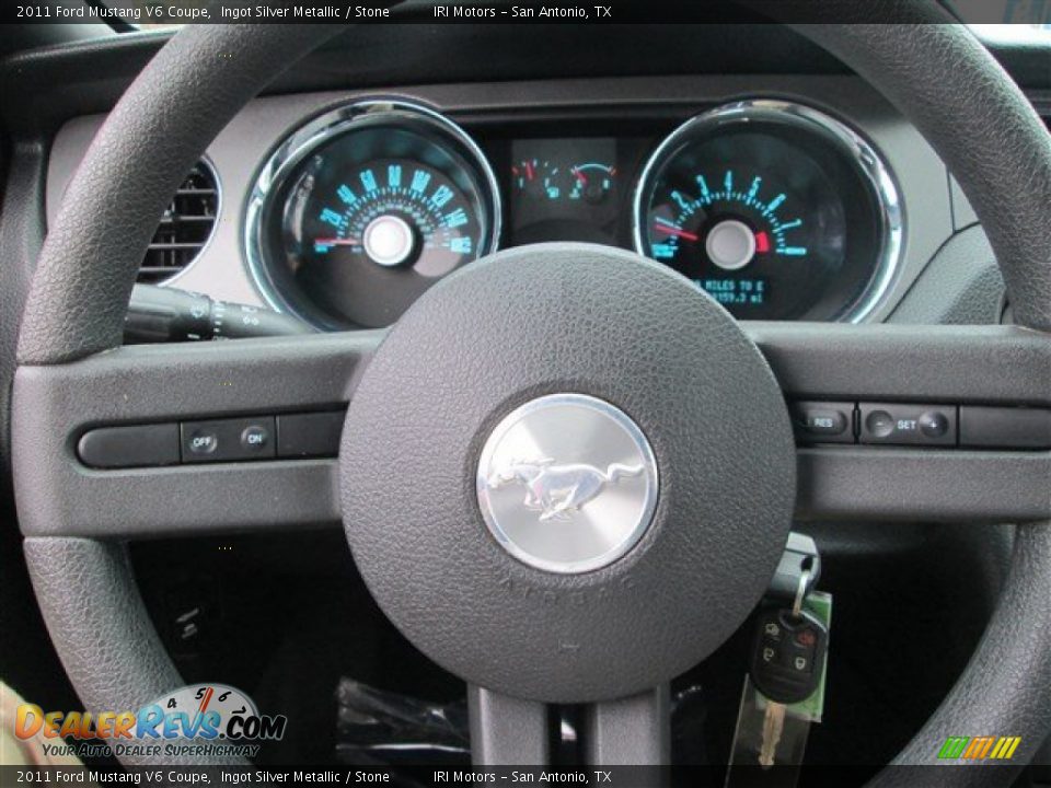 2011 Ford Mustang V6 Coupe Ingot Silver Metallic / Stone Photo #15