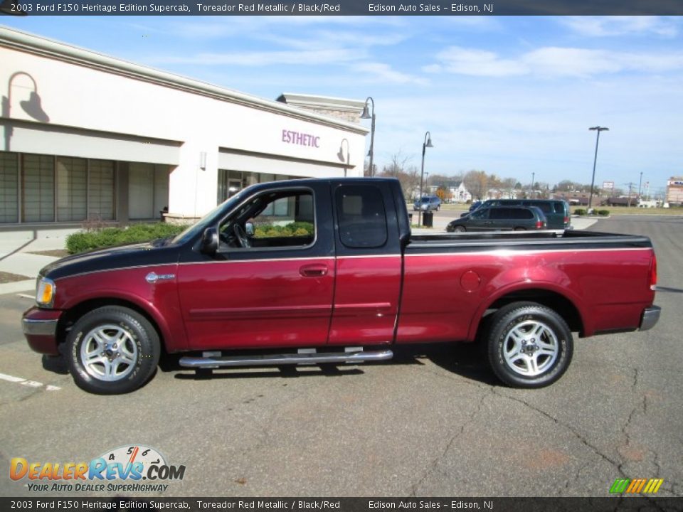 2003 Ford F150 Heritage Edition Supercab Toreador Red Metallic / Black/Red Photo #1