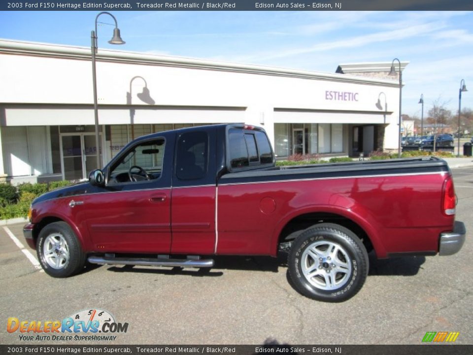 2003 Ford F150 Heritage Edition Supercab Toreador Red Metallic / Black/Red Photo #4
