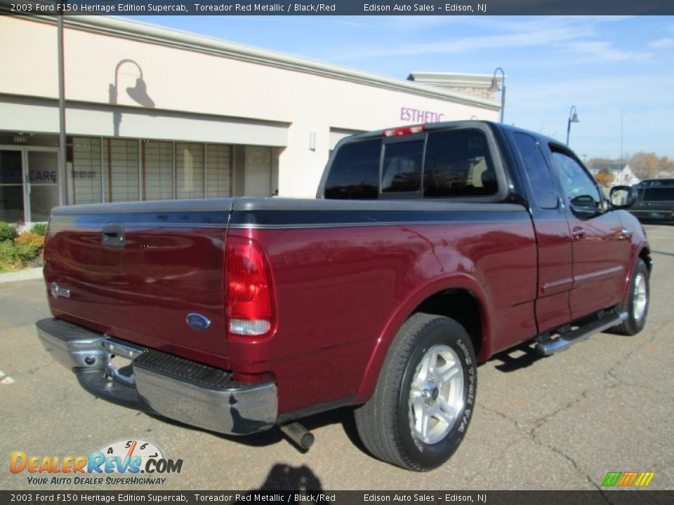 2003 Ford F150 Heritage Edition Supercab Toreador Red Metallic / Black/Red Photo #8
