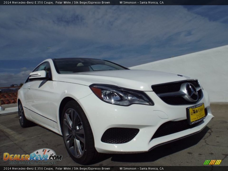 2014 Mercedes-Benz E 350 Coupe Polar White / Silk Beige/Espresso Brown Photo #1