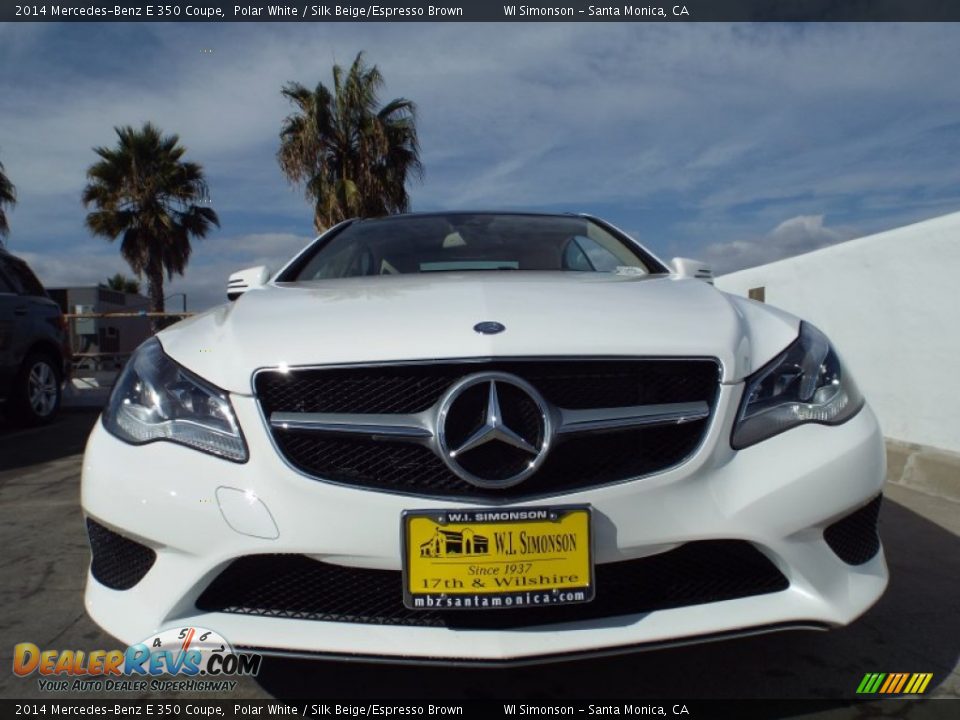 2014 Mercedes-Benz E 350 Coupe Polar White / Silk Beige/Espresso Brown Photo #2