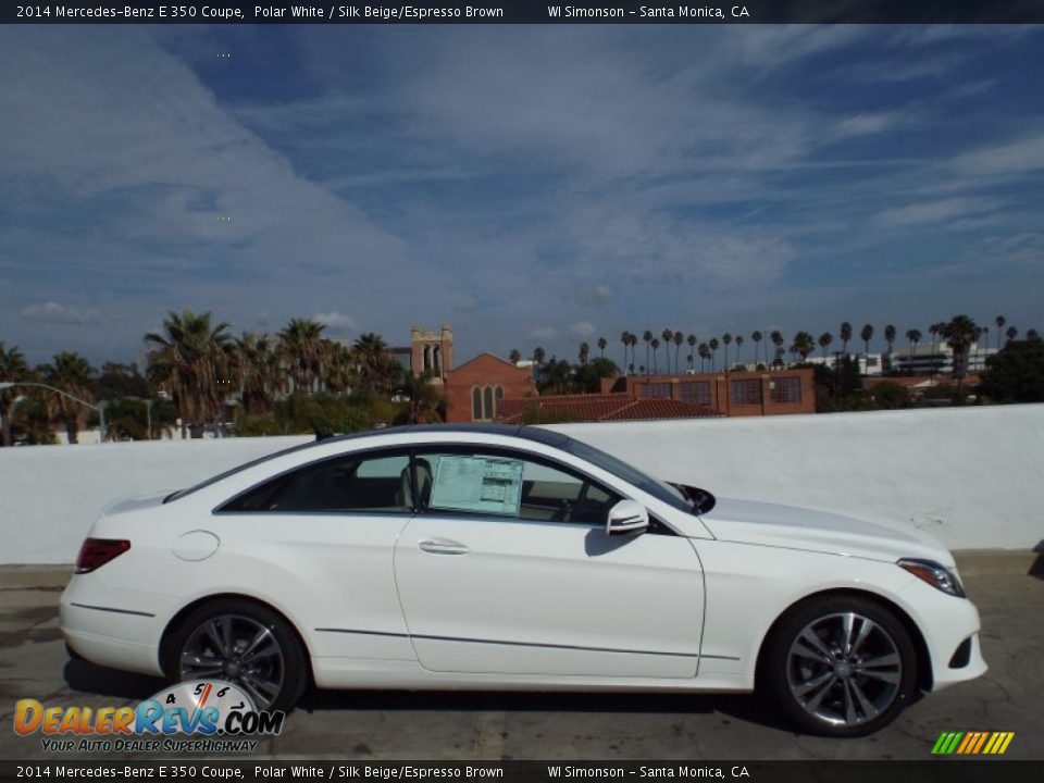 2014 Mercedes-Benz E 350 Coupe Polar White / Silk Beige/Espresso Brown Photo #3