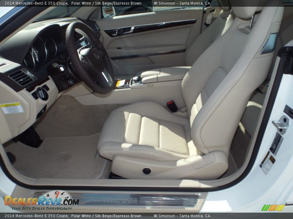 2014 Mercedes-Benz E 350 Coupe Polar White / Silk Beige/Espresso Brown Photo #7