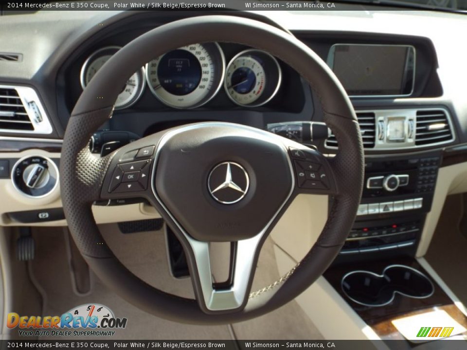 2014 Mercedes-Benz E 350 Coupe Polar White / Silk Beige/Espresso Brown Photo #9