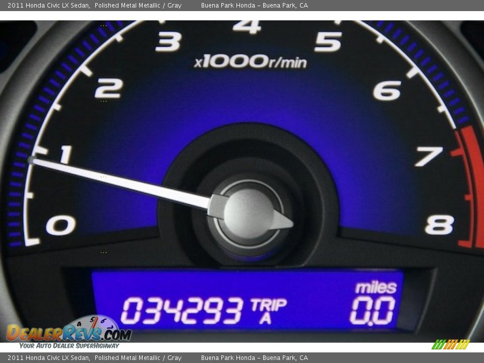 2011 Honda Civic LX Sedan Polished Metal Metallic / Gray Photo #7