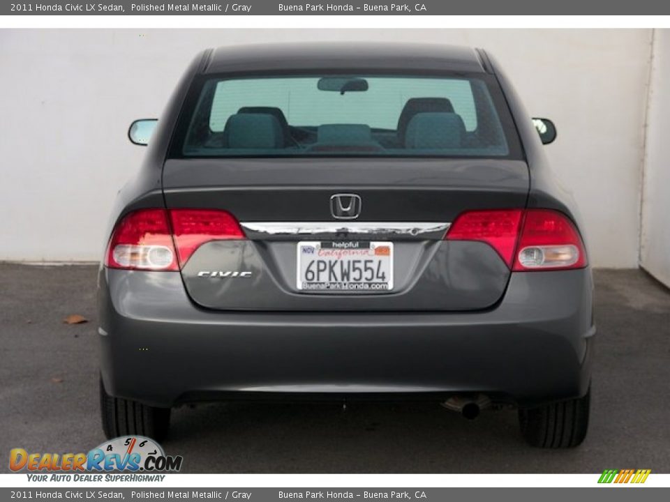 2011 Honda Civic LX Sedan Polished Metal Metallic / Gray Photo #10