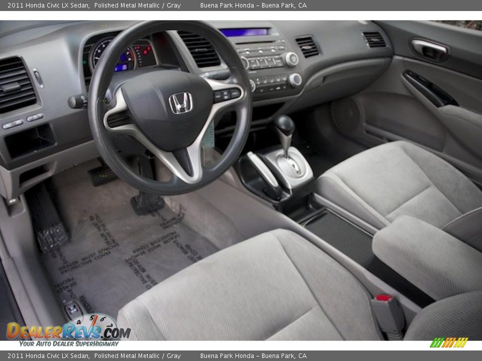 2011 Honda Civic LX Sedan Polished Metal Metallic / Gray Photo #12