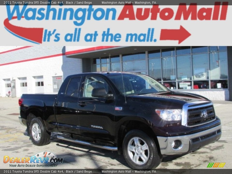 2011 Toyota Tundra SR5 Double Cab 4x4 Black / Sand Beige Photo #1