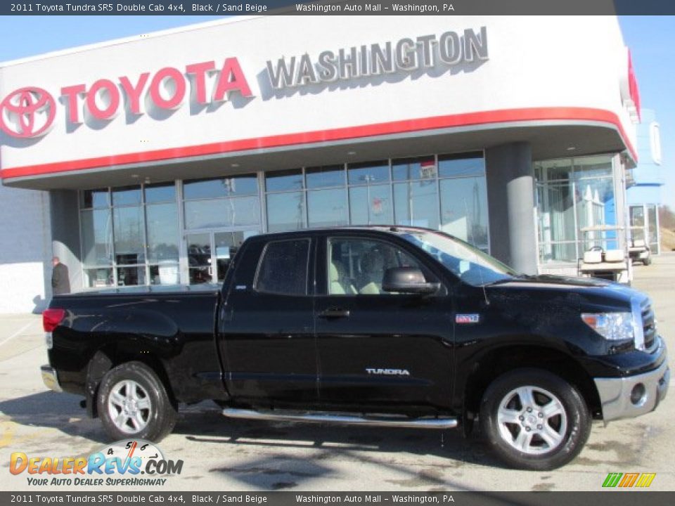 2011 Toyota Tundra SR5 Double Cab 4x4 Black / Sand Beige Photo #2