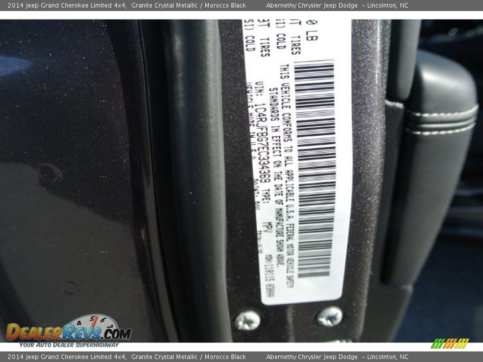 2014 Jeep Grand Cherokee Limited 4x4 Granite Crystal Metallic / Morocco Black Photo #7